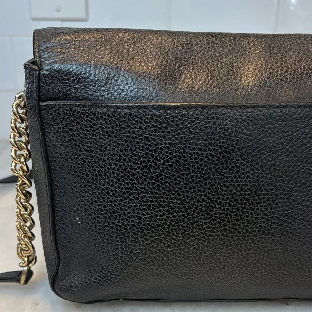 Michael Kors Bag Crossbody Purse Handbag Vanna Medium Pebbled Leather Chain Bag